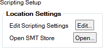 The Location Settings with the Edit Scripting Settings button highlighted