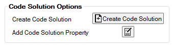 The Code Solution Options with the Create Code Solution button highlighted