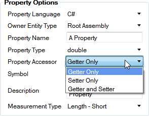 Property Options with the Property Accessor drop-down selected