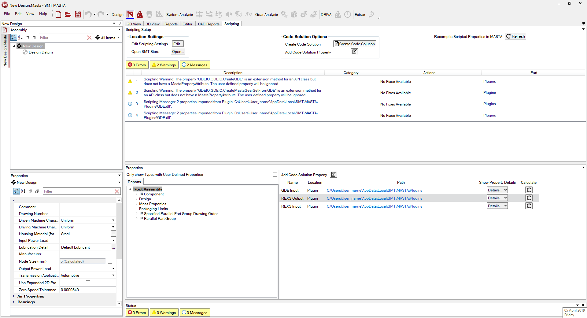 Scripting Tab The scripting tab with the tab for scripting highlighted