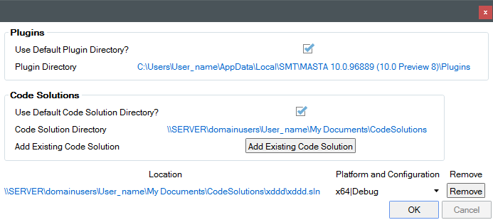 Scripting Settings Showing how to remove Solution Code, with the remove button highlighted