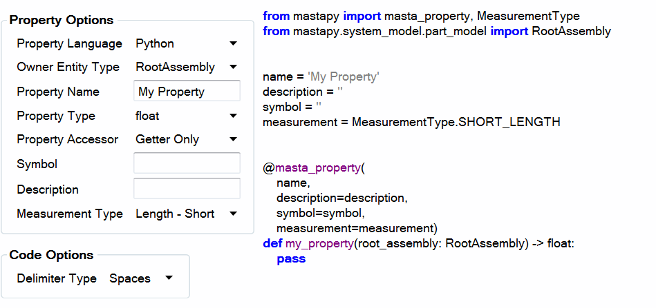 A generated Python property stub.