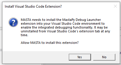 Installing the Visual Studio Code extension for mastapy debugging.